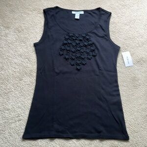 NWT Black Style & Co. Tank Top with 3D Detailing